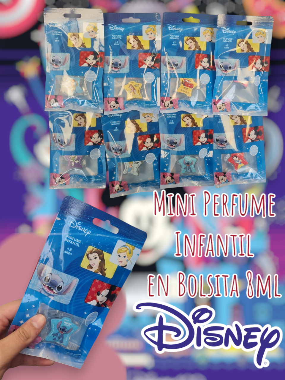 Mini Perfume Infantil Disney Personajes Surtidos 8ml 