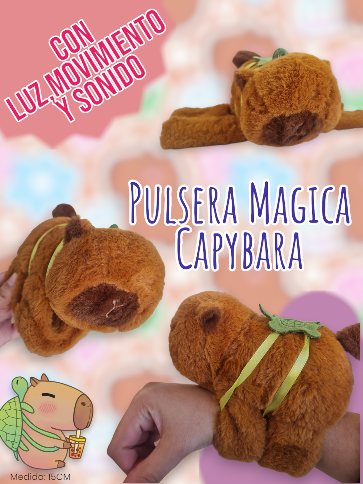 Pulsera Magica Capybara con Luz,Movimiento y Sonido 