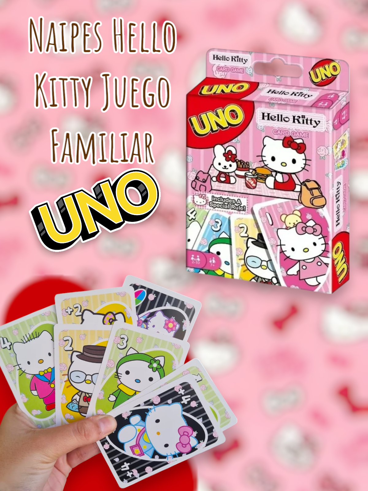 Naipes UNO Hello Kitty Juego Familiar 