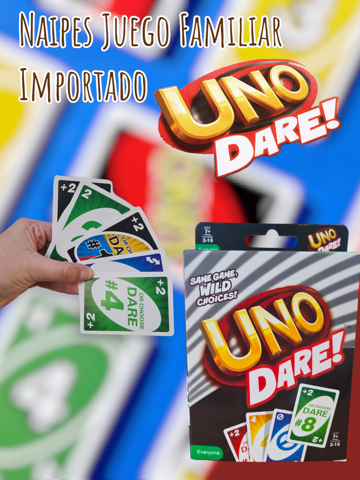 Naipes UNO Dare Juego Familiar Importado