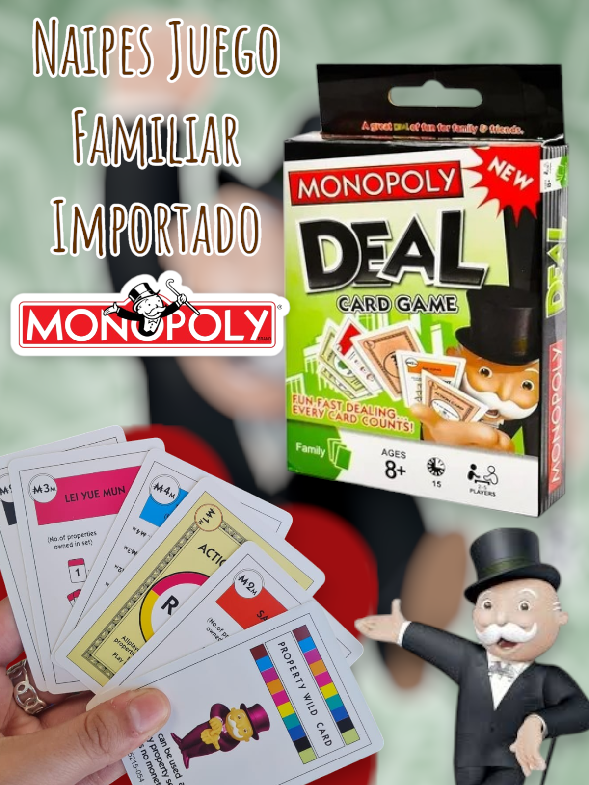 Naipes Monopoly Juego Familiar Importado 