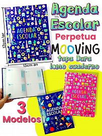 Agenda escolar PERPETUA  MOOVING tapa dura 16cm