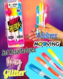 SET RESALTADORES MUY GLITTER X4