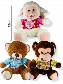 Animales C/ Remera y Sonido 36Cm