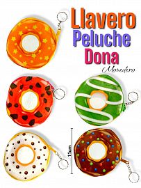 Llavero monedero peluche Donas