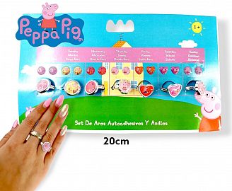 Set de 7 Anillos y Aros Autoadhesivos Peppa