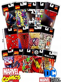 Billetera Cuerina MARVEL COMICS Y MARVEL DC Importado 9cm