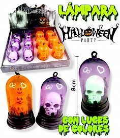 Mini LAMPARA DECO HALLOWEEN Con Luces de Colores 8cm
