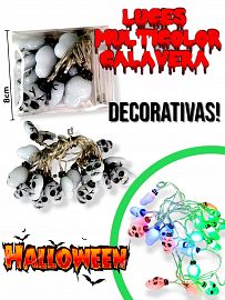 Guirnalda de LUCES 3mts MULTICOLOR CALAVERA