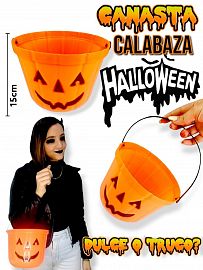 Canasta CALABAZA HALLOWEN 15cm