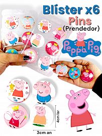 Blister de 6 PINS (Prendedor) PEPPA PIG