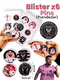 Blister de 6 PINS (Prendedor) MESSI INTER MIAMI