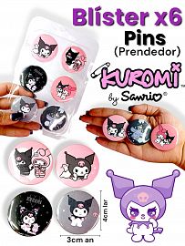 Blister de 6 PINS (Prendedor) KUROMI