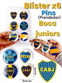 Blister de 6 PINS (Prendedor) BOCA JUNIORS