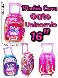 Mochila Carro GATO UNICORNIO 16