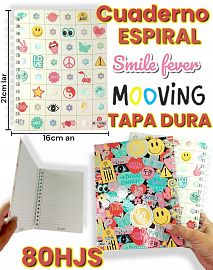 CUADERNO ESPIRAL TAPA DURA 80 HJS. SMILE FEVER