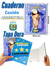 CUADERNO COSIDO ARGENTINA CAMPEONES DEL MUNDO