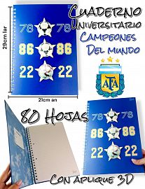 CUADERNO UNIVERSITARIO TAPA DURA CAMPEONES DEL MUNDO