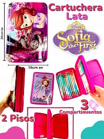 Cartuchera Lata LA PRINCESA SOFIA 2 Pisos