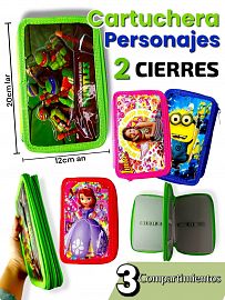 Cartuchera Personajes 2 CIERRES