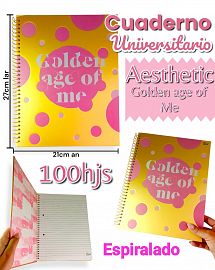CUADERNO UNIVERSIATRIO AESTHETIC GOLDEN AGE OF ME Espiralado TAPA DURA 27cm