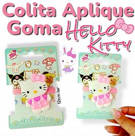 Colita Aplique Goma HELLO KITTY en blister