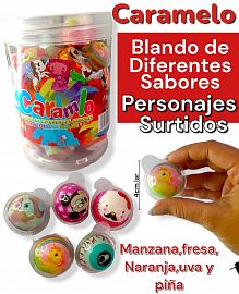 Balde de Caramelo Blando de  Diferentes Sabores Personajes Surtidos