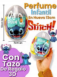Perfume 50ML  en HUEVO grande STITCH + tazo 3D
