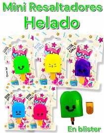 Mini Resaltadores Helado en blister