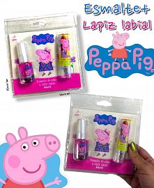 Set 1 Esmalte + 1 Labial PEPPA PIG en blister