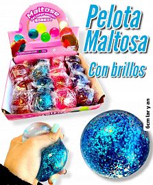 Pelota Maltosa Con Brillos 6 cm