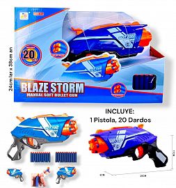 PISTOLA BLAZE STORM LANZA DARDOS VANGUARD 20 DARDOS