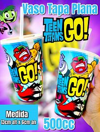 Vaso Tapa Plana con Sorbete con Sorbete TEEN TITANS GO! 500cc