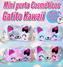 Llavero Mini Porta Cosmeticos GATITO KAWAII