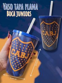 Vaso Tapa Plana BOCA JUNIORS 