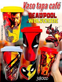 Vaso Tapa Cafe DEADPOOL Y WOLVERINE 