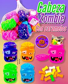 Cabeza ZOMBIE Con Caramelos