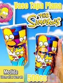 Vaso Tapa Plana con Sorbete con Sorbete LOS SIMPSON  500cc