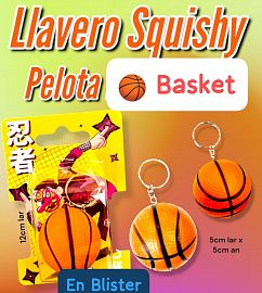 Llavero Squishy Pelota BASKET en blister