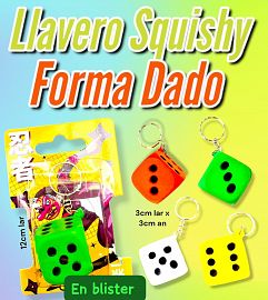 Llavero Squishy FORMA DADO en blister