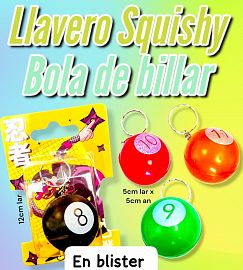 Llavero Squishy BOLA DE POOL en blister