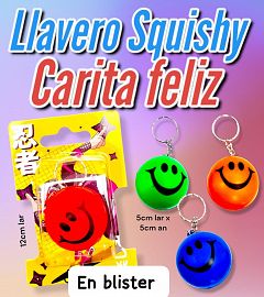 Llavero Squishy CARITA FELIZ En Blister