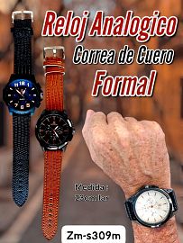 Reloj Analogico Correa de Cuero FORMAL 
