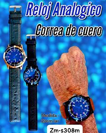 Reloj Analogico Correa de Cuero Elegante Hombre