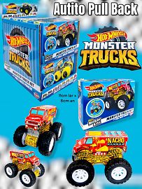 Autito Pull Back Para Armar Hot Wheels Monster Trucks 