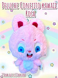 Peluche Conejito Kawaii Rosa 25cm