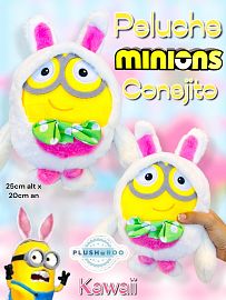 Peluche Premium PLUSHAROO 2024 Minions Conejito Kawaii 25cm 