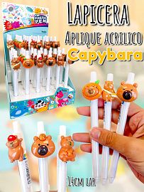 Lapicera Aplique Acrlico Capybara