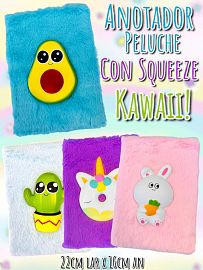 Anotador Peluche Con Squeeze Kawaii