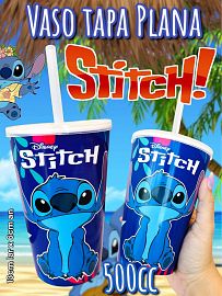 Vaso Tapa Plana con Sorbete Stitch 500cc